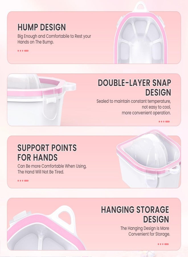 Yokilly Hand Toe Nail Soaking Bowl: 12PCS Large Size Hand & Foot Nail Soak Off Bowl for Nail Lovers - Acetone Proof Toe Soaking Tray with Manciure Pedicure Tools for Dip Powder Gel Polish Remover (Pink,Pink) - Image 4